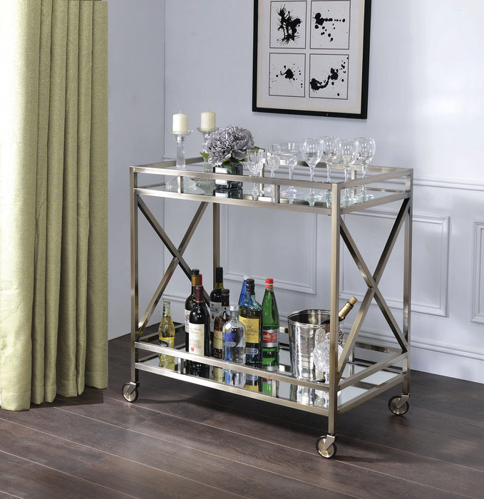 Five Star Furniture - Kristensen Antique Gold & Mirror Serving Cart