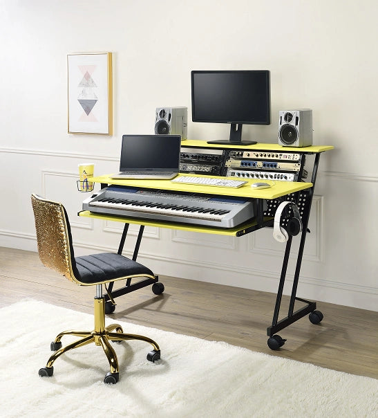 Five Star Furniture - Suitor Yellow & Black Computer Desk