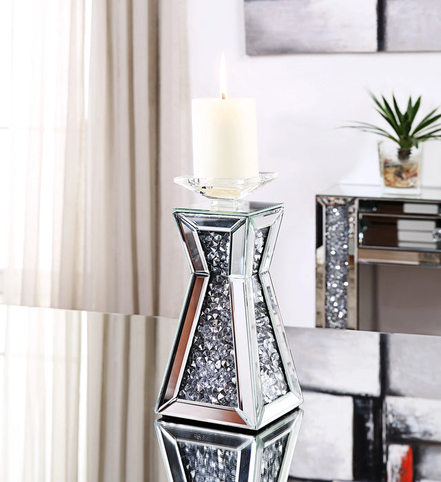 Five Star Furniture - Nowles Mirrored & Faux Stones Accent Candleholder
