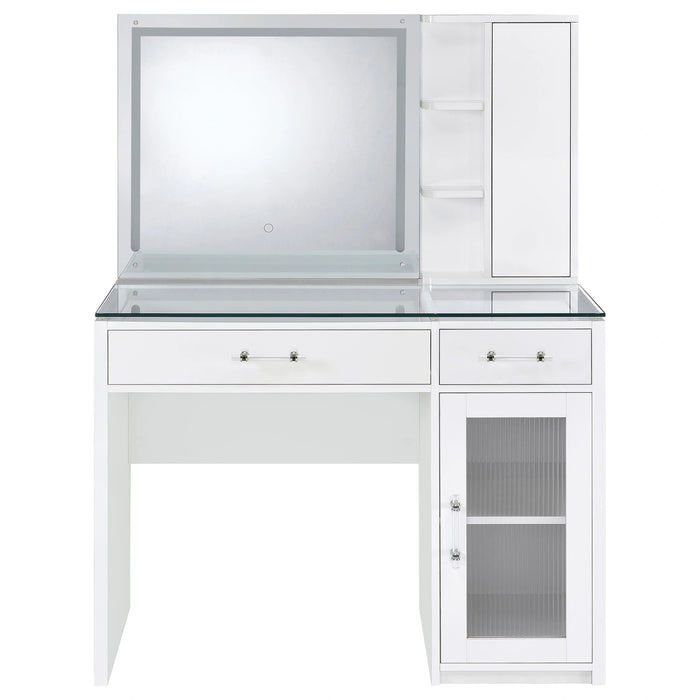 Five Star Furniture - Flora Makeup Vanity Table with LED Mirror and Stool