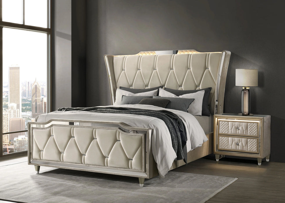 Five Star Furniture - Lorient Wingback Bed with LED Lighting