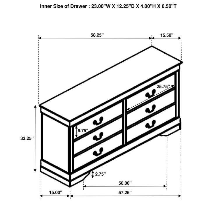 Five Star Furniture - Louis Philippe Dresser