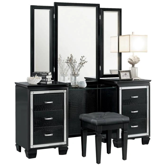 Five Star Furniture - Allura Vanity Dresser with Mirror in Black 1916BK-15*