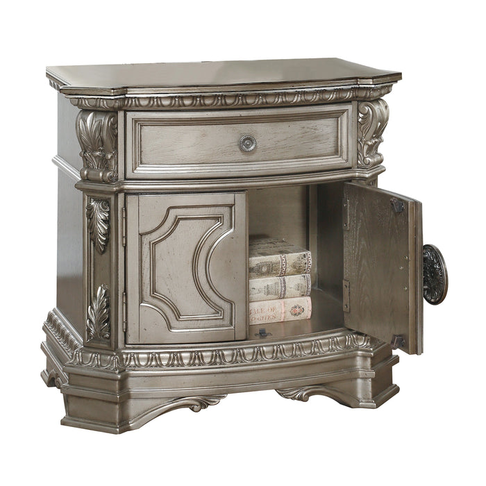 Five Star Furniture - Northville Antique Silver Nightstand (WOOD TOP)