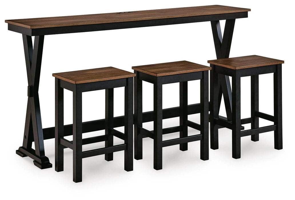 Five Star Furniture - Wildenauer Counter Height Dining Table and 3 Barstools Set
