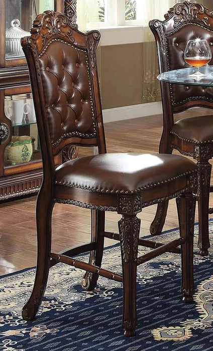 Five Star Furniture - Acme Vendome Counter Height Chair with Tufted Back (Set of 2) in Cherry 62034