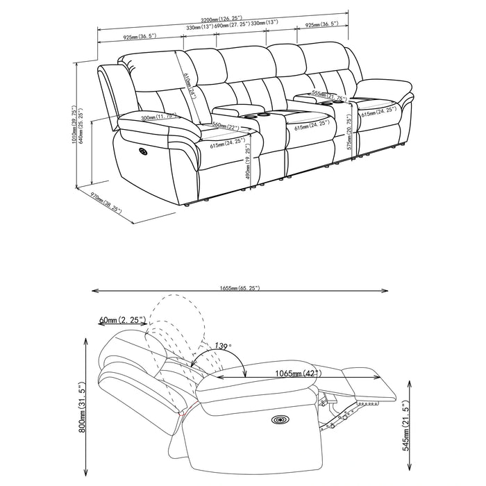 Five Star Furniture - Bahrain Power Home Theater Seating