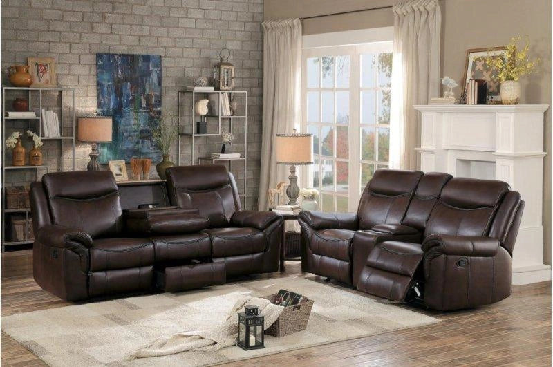 Five Star Furniture - Aram Double Glider Reclining Loveseat in Brown 8206BRW-2