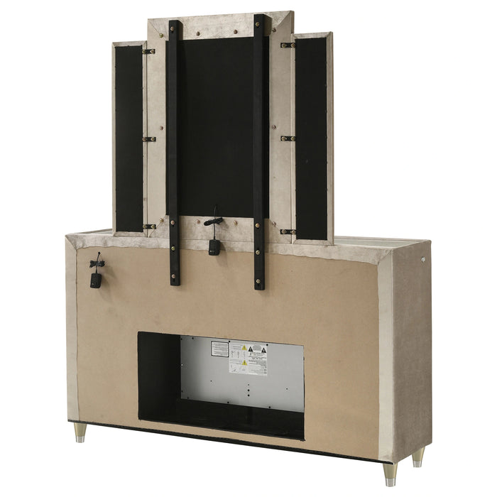 Five Star Furniture - Lorient LED Dresser with LED Mirror and Flame Visualizer