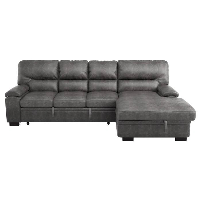 Five Star Furniture - Michigan Sectional with Pull Out Bed and Right Chaise in Dark Gray 9407DG*2RC3L