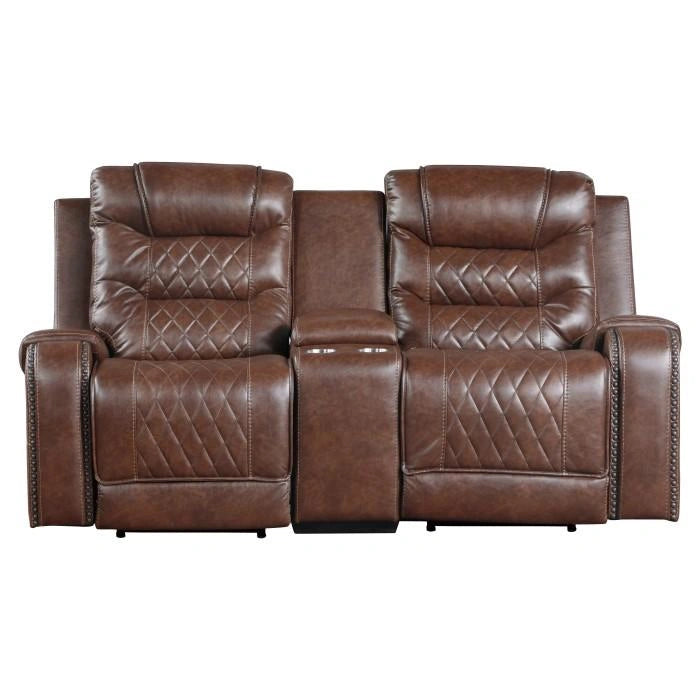 Five Star Furniture - Putnam Power Double Reclining Loveseat in Brown 9405BR-2PW
