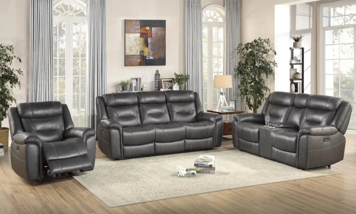 Five Star Furniture - Danio Power Double Reclining Loveseat with Power Headrests in Dark Gray 9528DGY-2PWH