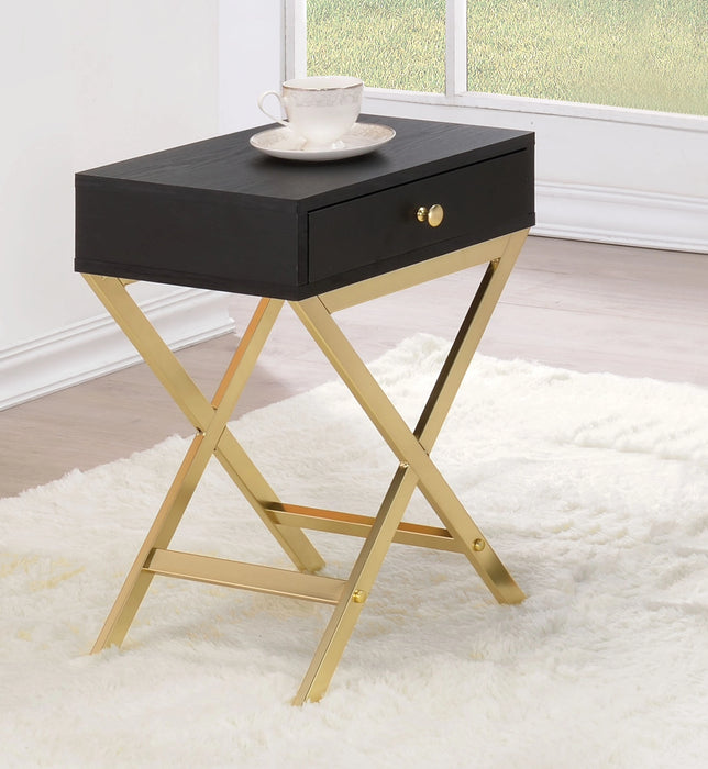 Five Star Furniture - Coleen Black & Brass Side Table