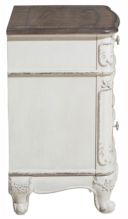 Five Star Furniture - Cinderella Night Stand in Antique White with Grey Rub-Through 1386NW-4