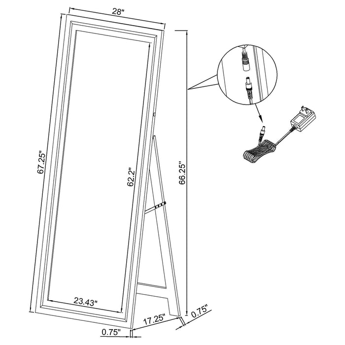 Five Star Furniture - Windrose Standing Mirror with LED Lighting