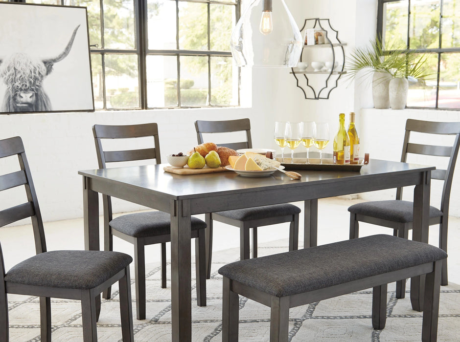 Five Star Furniture - Bridson Dining Table and Chairs with Bench (Set of 6)