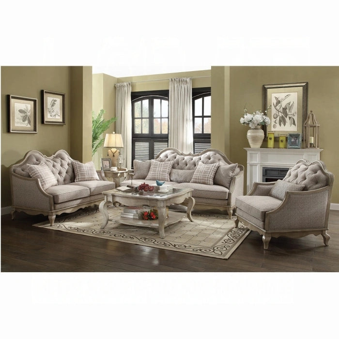Five Star Furniture - Chelmsford Beige Fabric & Antique Taupe Sofa w/5 Pillows