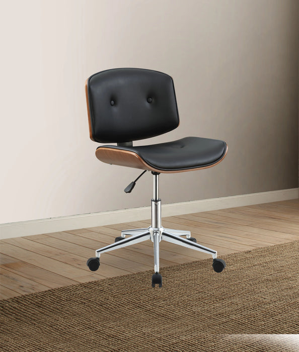 Five Star Furniture - Camila Black PU & Walnut Office Chair