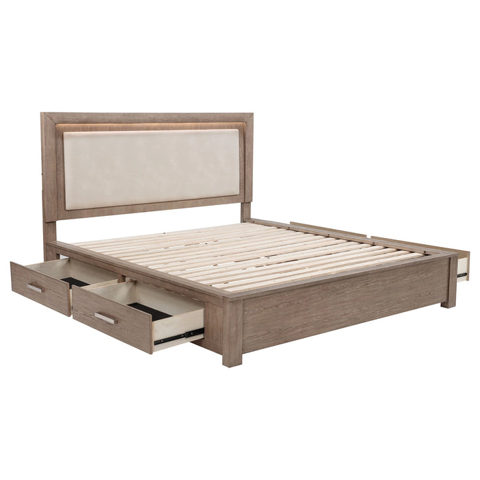 Five Star Furniture - Kenora Panel Platform Storage Bed with LED Lighting