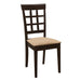 Five Star Furniture - Gabriel Lattice Back Side Chairs Cappuccino and Tan (Set of 2) image