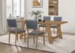 Five Star Furniture - Sharon Rectangular Trestle Base Dining Table Set Blue and Brown image