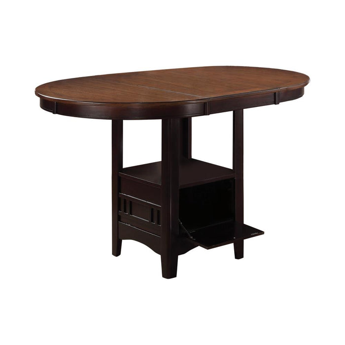 Lavon Oval Counter Height Table Light Chestnut and Espresso image