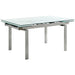 Five Star Furniture - Wexford Glass Top Dining Table with Extension Leaves Chrome image