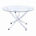 Five Star Furniture - Beckham Round Dining Table Chrome and Clear image