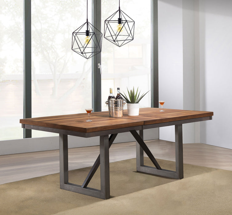 Five Star Furniture - Spring Creek Dining Table with Extension Leaf Natural Walnut
