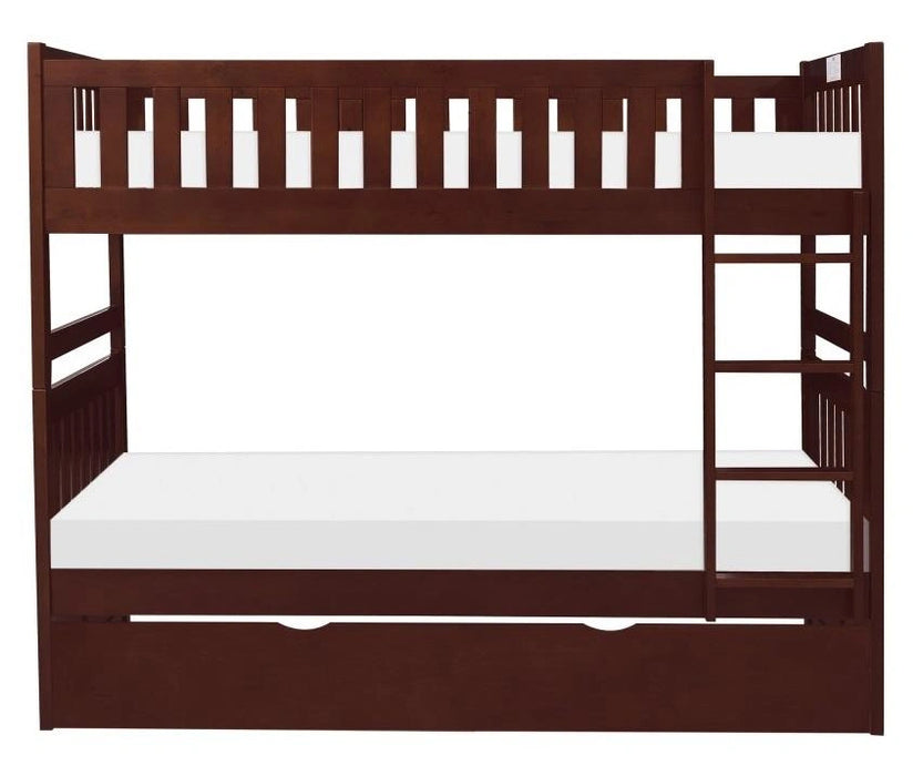 Five Star Furniture - Rowe Twin/Twin Bunk Bed w/ Twin Trundle Bed in Dark Cherry B2013DC-1*R
