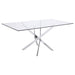 Five Star Furniture - Carmelo X-shaped Dining Table Chrome and Clear image