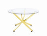 Five Star Furniture - Beckham Round Dining Table Brass and Clear image