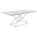 Five Star Furniture - Beaufort Rectangle Glass Top Dining Table Chrome image