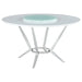 Five Star Furniture - Abby Round Dining Table with Lazy Susan White and Chrome image