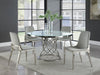 Five Star Furniture - Irene 5-piece Round Glass Top Dining Set White and Chrome image