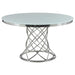 Five Star Furniture - Irene Round Glass Top Dining Table White and Chrome image