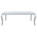 Five Star Furniture - Carone Rectangular Glass Top Dining Table White and Chrome image