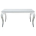 Five Star Furniture - Carone Rectangular Glass Top Dining Table White and Chrome image