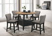 Five Star Furniture - Gibson Round 5-piece Counter Height Dining Set Yukon Oak and Black image