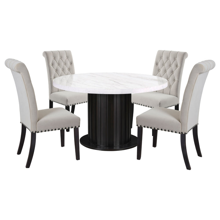 Five Star Furniture - Sherry Rectangular Marble Top Dining Table set