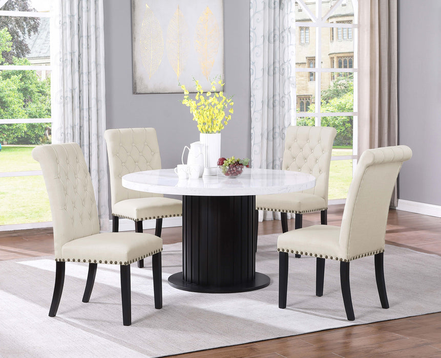 Five Star Furniture - Sherry Rectangular Marble Top Dining Table set