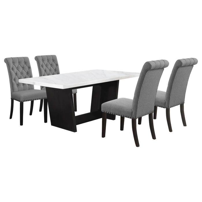 Five Star Furniture - Sherry Rectangular Marble Top Dining Table set