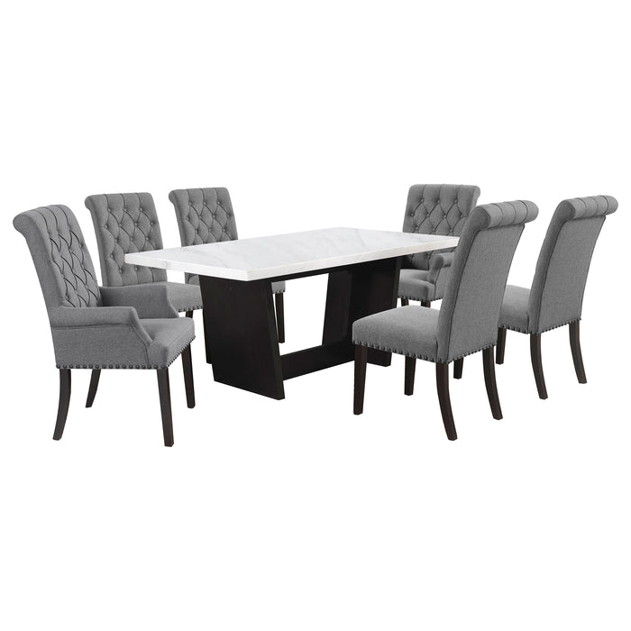 Five Star Furniture - Sherry Rectangular Marble Top Dining Table set