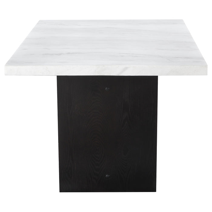 Five Star Furniture - Sherry Trestle Base Marble Top Dining Table Espresso and White