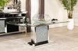 Five Star Furniture - Marilyn Pedestal Rectangle Glass Top Dining Table Mirror image