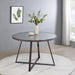 Five Star Furniture - Jillian Round Dining Table with Tempered Mirror Top Black Nickel image