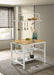 Five Star Furniture - Hollis Kitchen Island Counter Height Table with Pot Rack Brown and White image