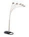 Five Star Furniture - Kayd 5-light Floor Lamp with Curvy Dome Shades Chrome and Black image