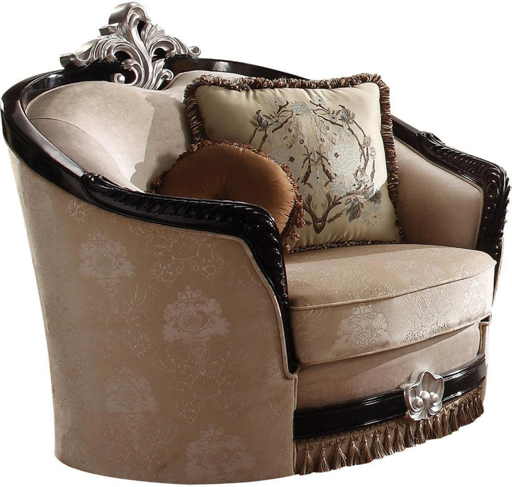 Five Star Furniture - Acme Furniture Ernestine Chair with 2 Pillows in Tan and Black 52112