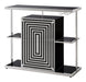 Five Star Furniture - Zinnia 2-tier Bar Unit Glossy Black and White image